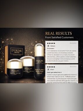 D'OR24K Prestige Black Truffle & Black Pearl Serum - Gold and Black